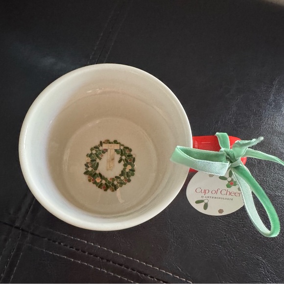 Coffee Mug “G” Anthropologie Holiday “Cup of Cheer” NWT - Picture 2 of 4